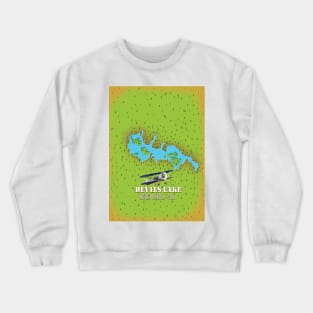 Devi's Lake North Dakota USA map Crewneck Sweatshirt